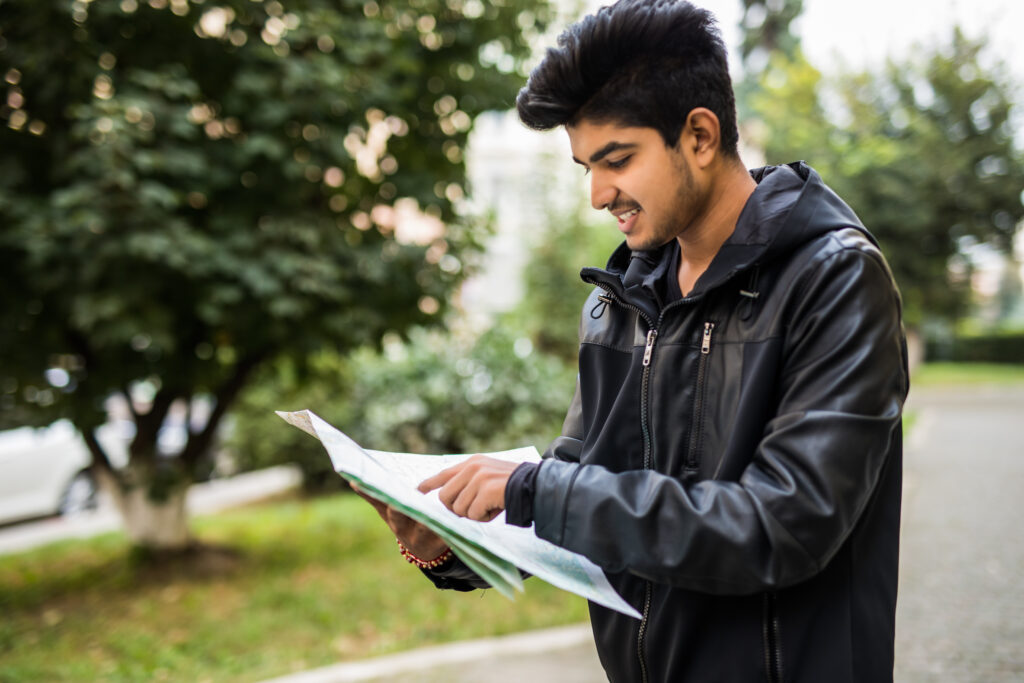 Youngster Studying in University Lawn.