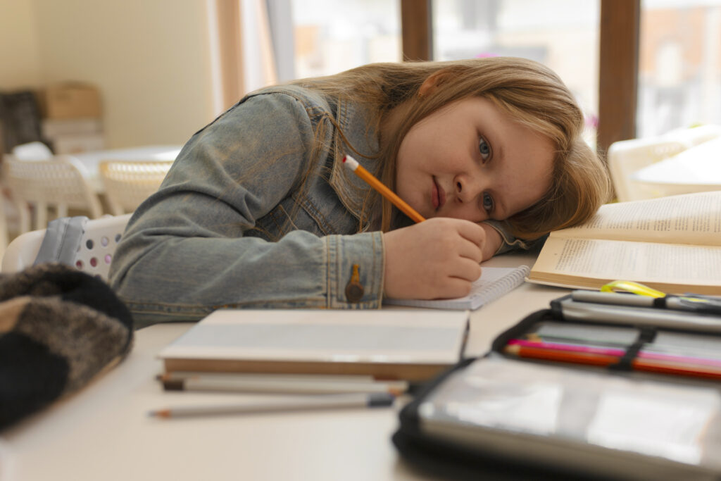 Exhausted Schoolgirl after Exams
