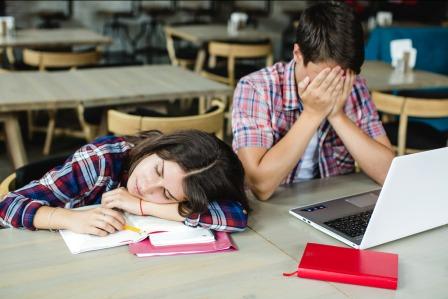 Exhausted Students after Completion of Exams
