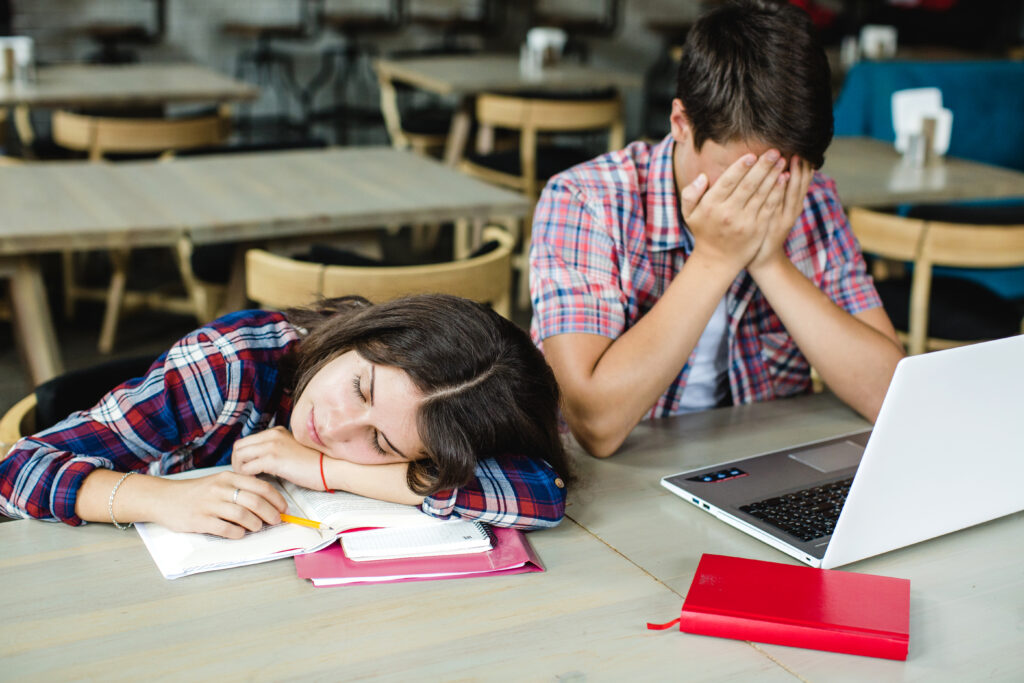 Exhausted Students after Completion of Exams